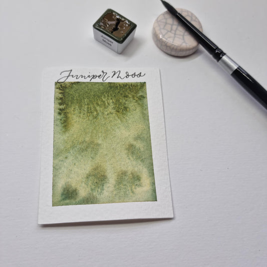 Handmade watercolour paint | granulating/separating Dark Green/yellow |  Juniper Moss | artist gift