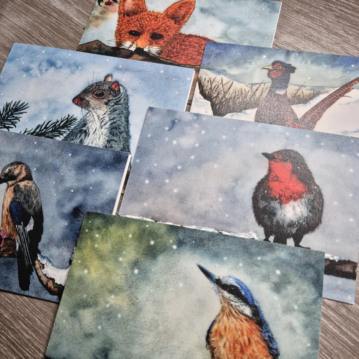 Luxury Nuthatch Christmas Card from original artwork | Simple Nature Lover gift card