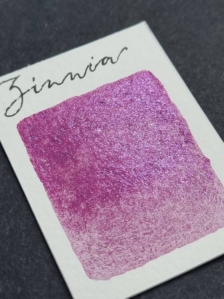 Handmade Glitter Watercolor Paint | Cerise Fuschia Pink, Zinnia