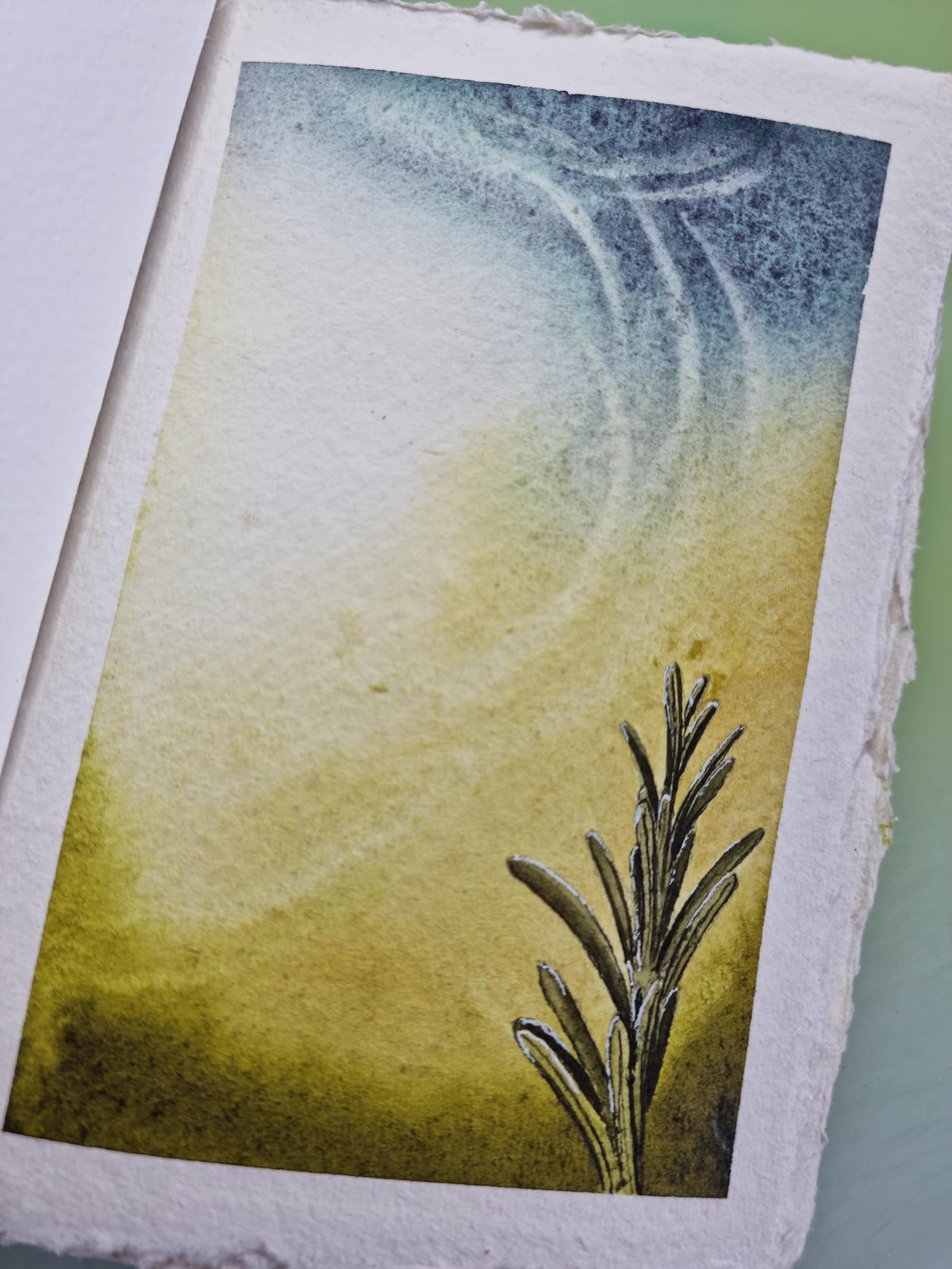 Handmade watercolour paint | granulating/separating green/purple | Lightning | Summer Storm set | watercolor collection | gift |