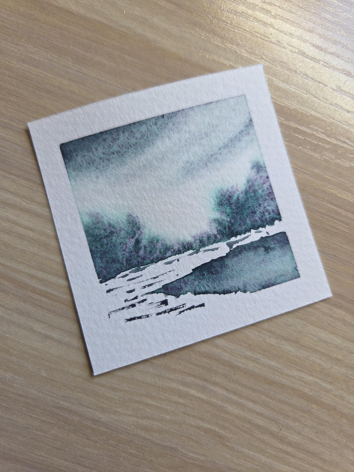 Handpainted original watercolour artwork | Miniature Mounted painting | Storms series