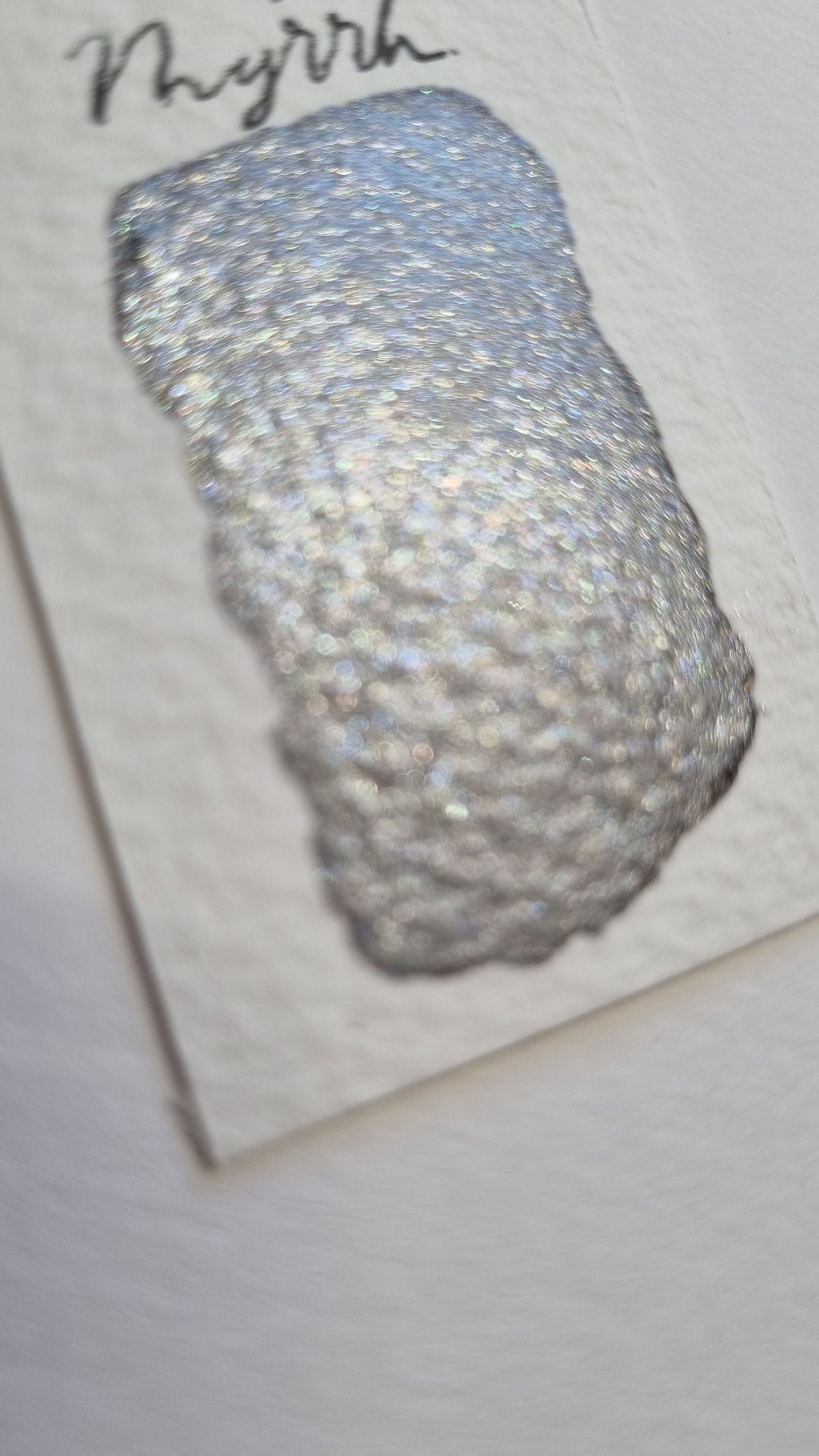Handmade Glitter Watercolour Paint | Silvery Blue Holographic Shimmer, Myrrh