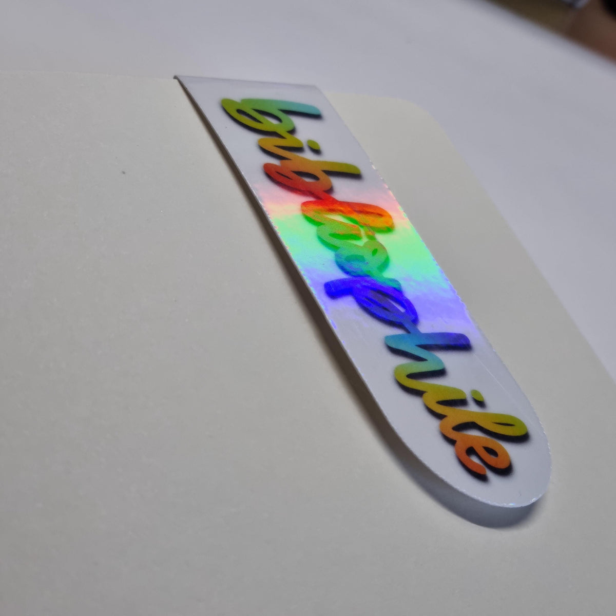 Holographic Bibliophile Magnetic Bookmark - Handmade Reader Gift