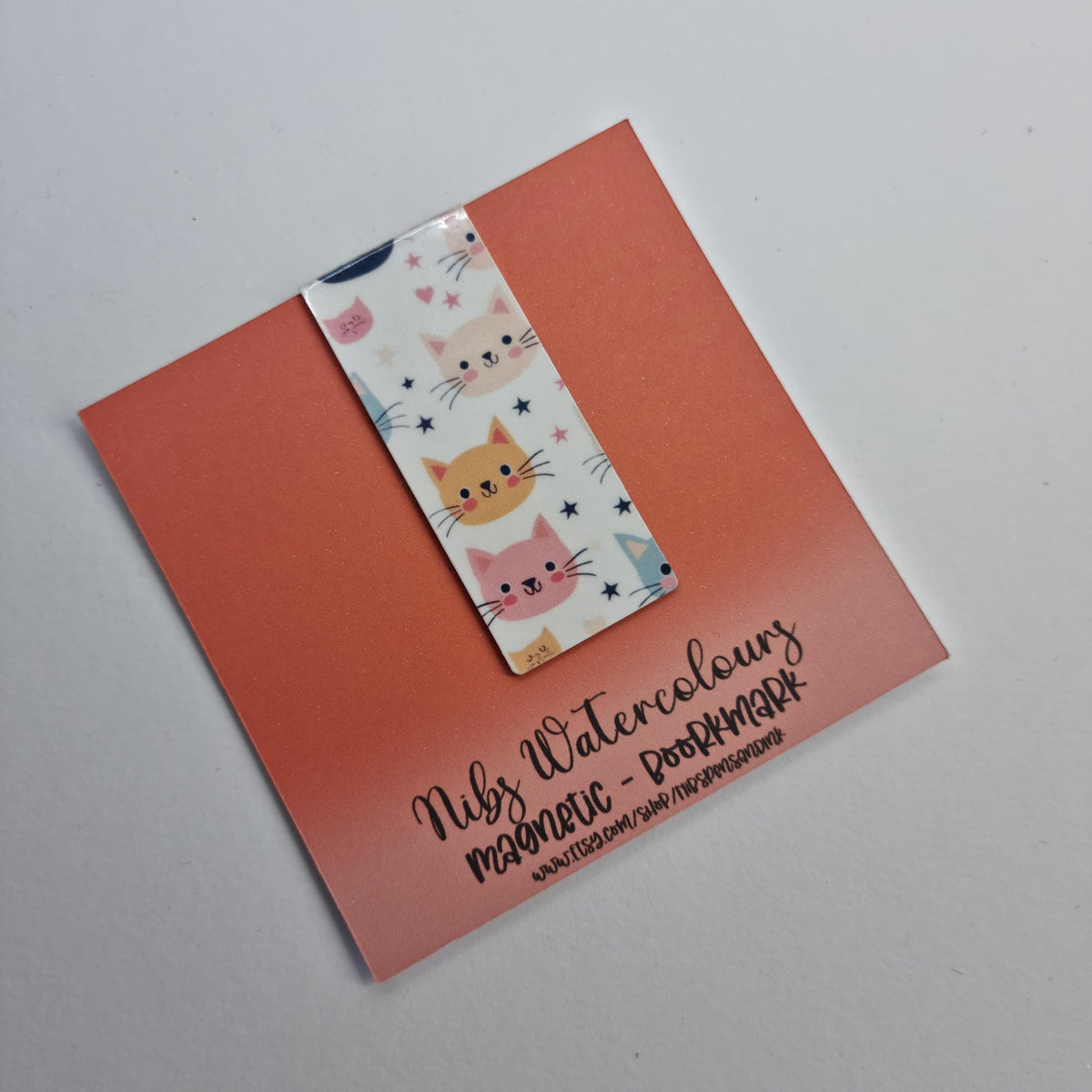Kawaii Cat Magnetic Bookmark | Holographic Gift for Book Lover
