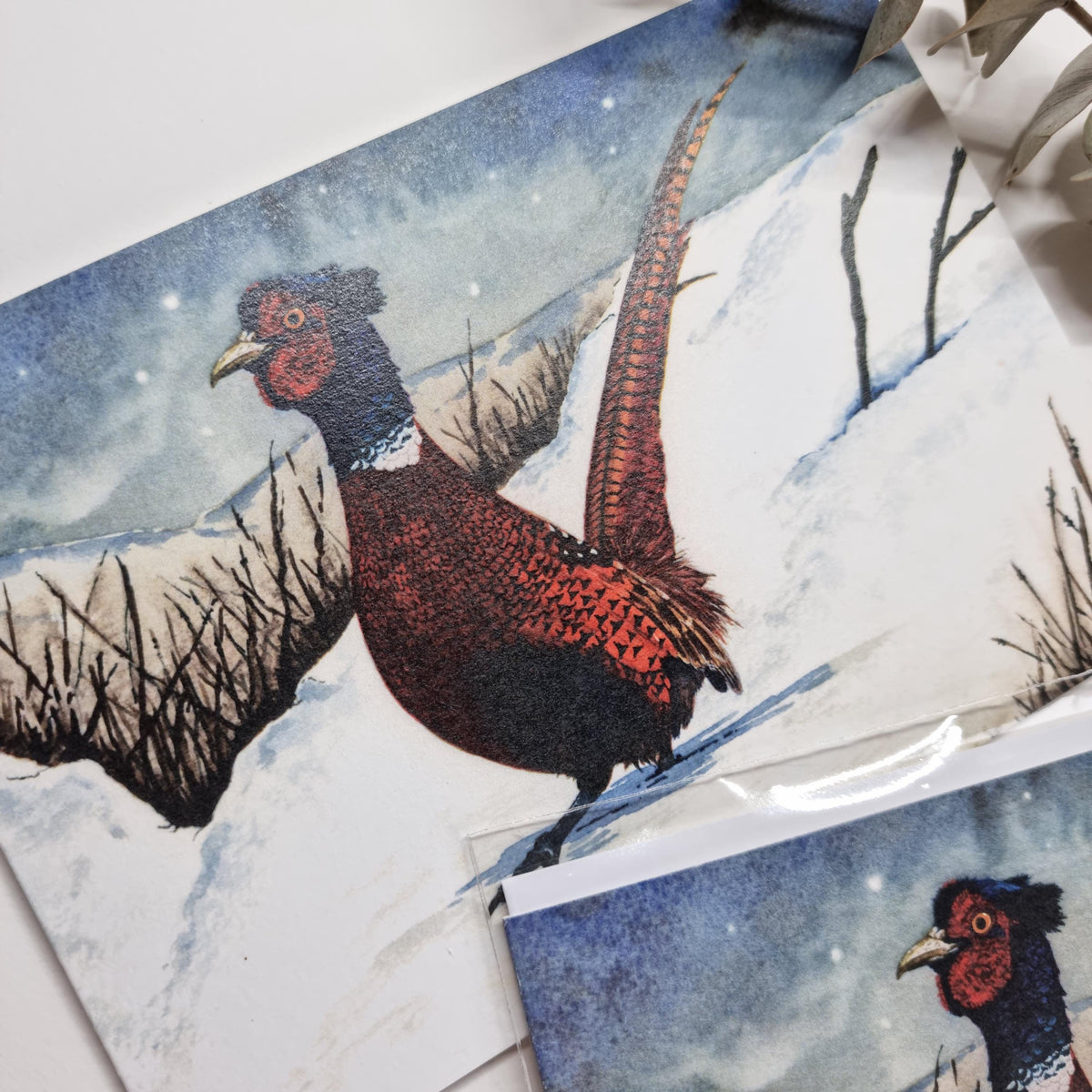 Adorable Luxury Pheasant Christmas Card | Nature-Inspired Holiday Greeting | Unique Dad Card
