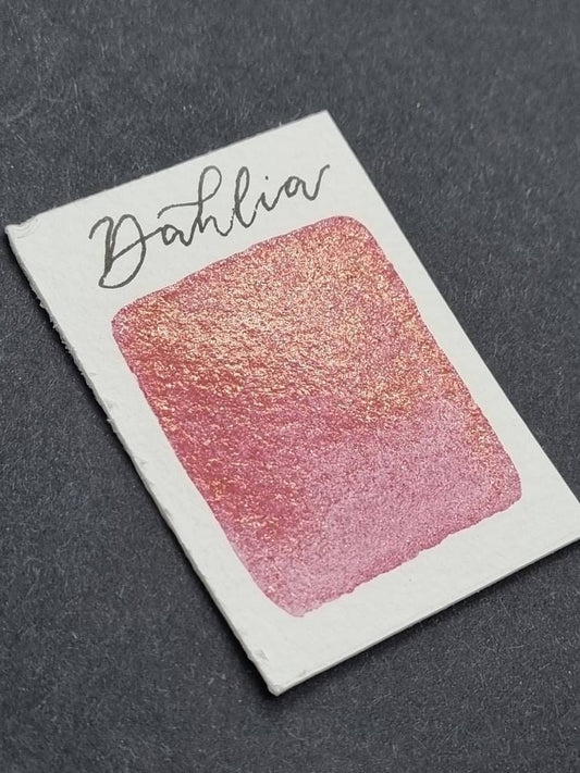 Handmade Glitter Watercolor Paint | Dahlia Rose Pink, Gold Duo Chrome