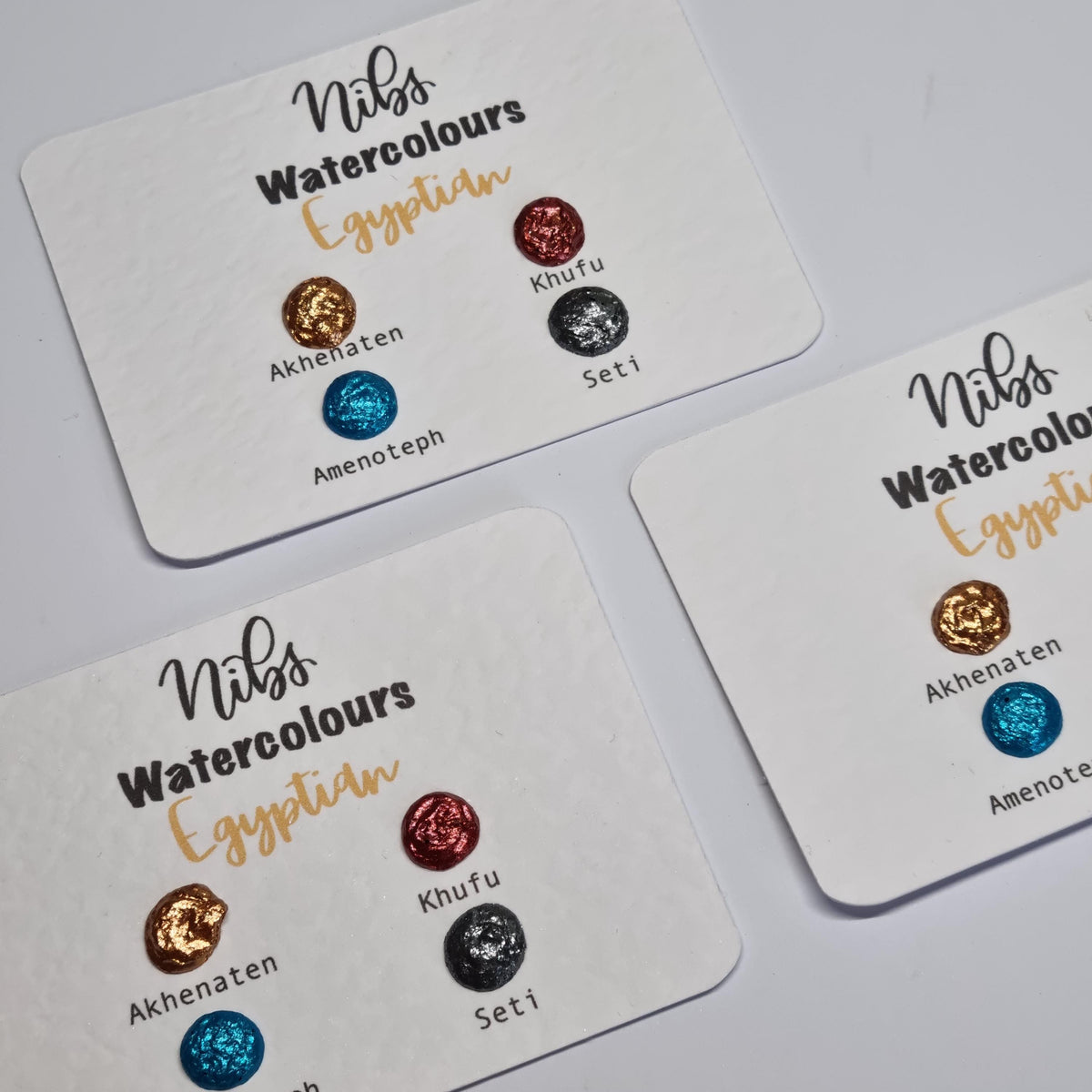 Handmade Egyptian Metallic Foil Watercolor Dot Card Set | Artist Gift