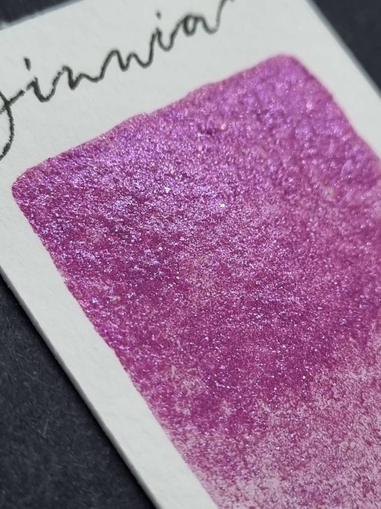 Handmade Glitter Watercolor Paint | Cerise Fuschia Pink, Zinnia