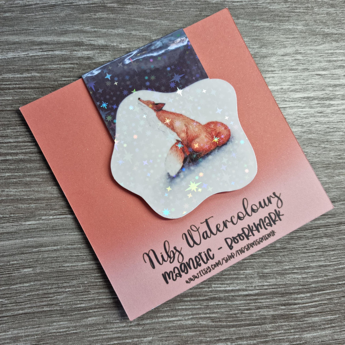 Holographic Fox Magnetic Bookmark – Whimsical Reader Gift