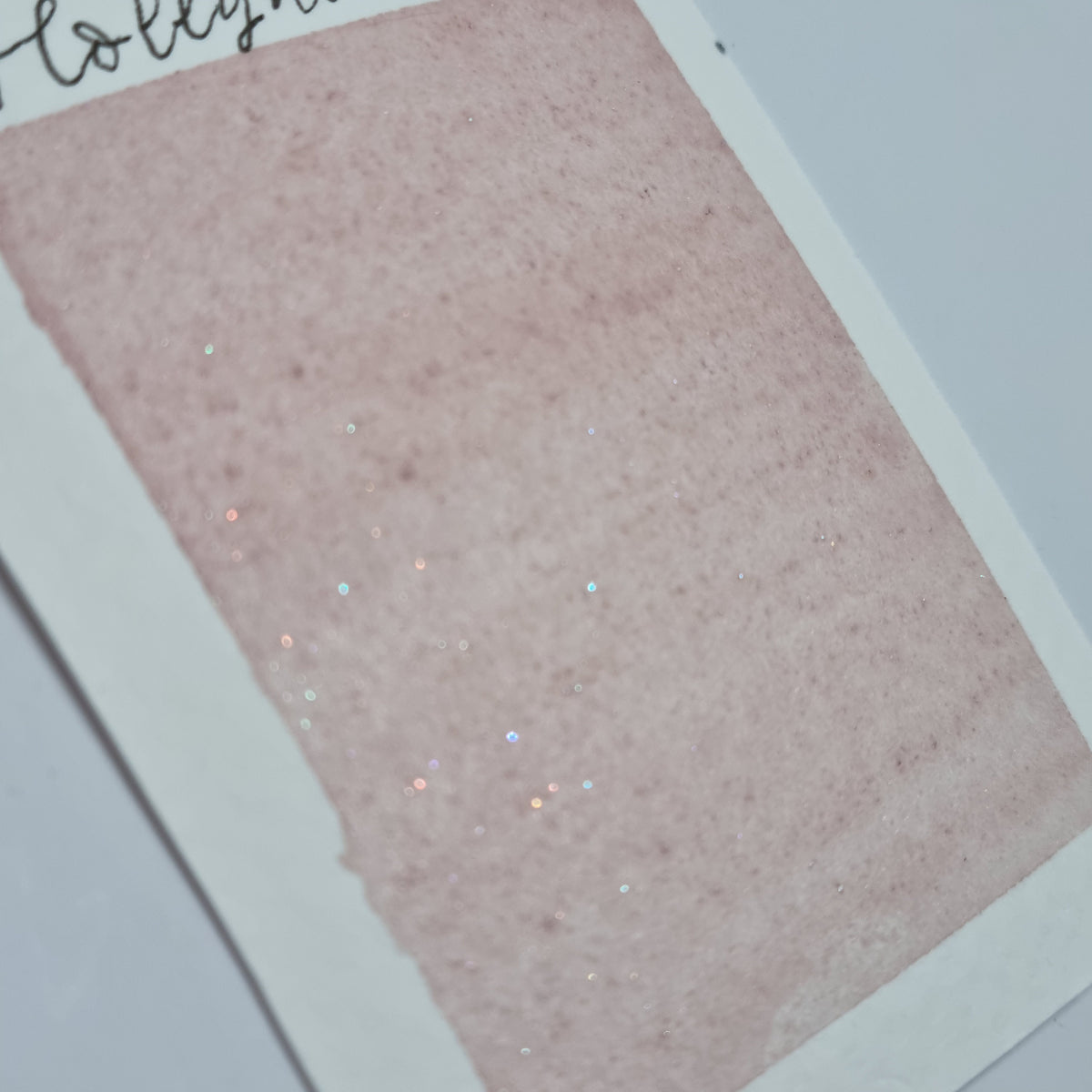 Handmade vegan pastel watercolour shimmer paint | Hollyhock | pastel shell pink