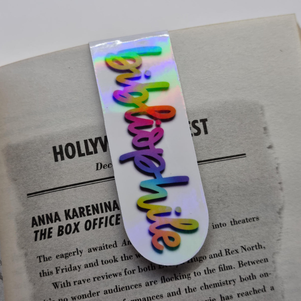 Holographic Bibliophile Magnetic Bookmark - Handmade Reader Gift