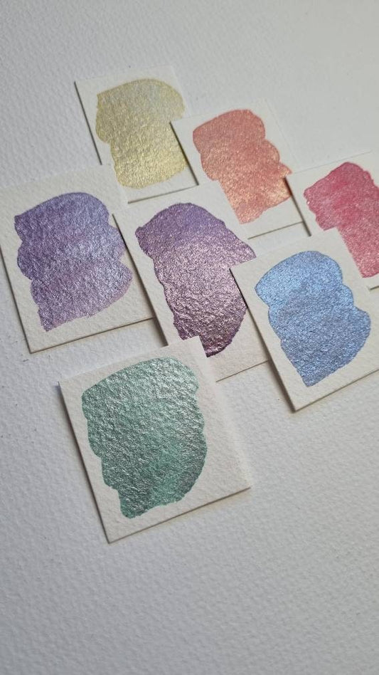Handmade Amaryllis Red Glitter Watercolor Paint | Gold Shimmer Mica | Amaryllis