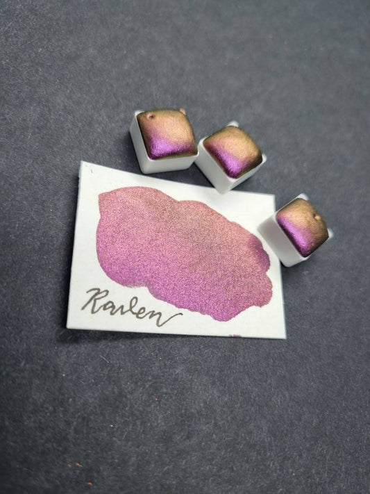 Handmade Vegan Watercolour Paint | Raven Chameleon Shade Shift (Mini Pan)
