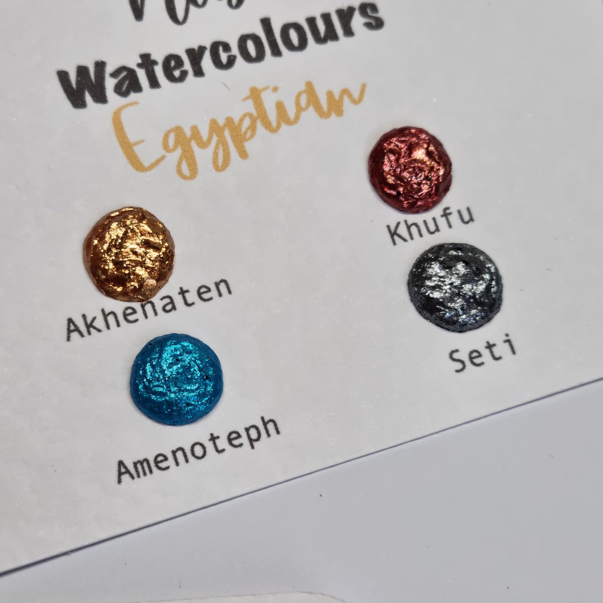 Handmade Egyptian Metallic Foil Watercolor Dot Card Set | Artist Gift