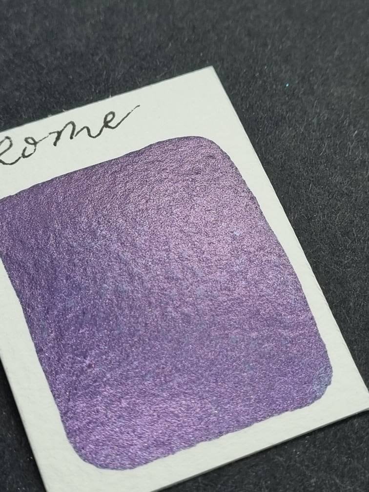 Handmade Mauve Purple Duo Chrome Watercolor Paint | Rome
