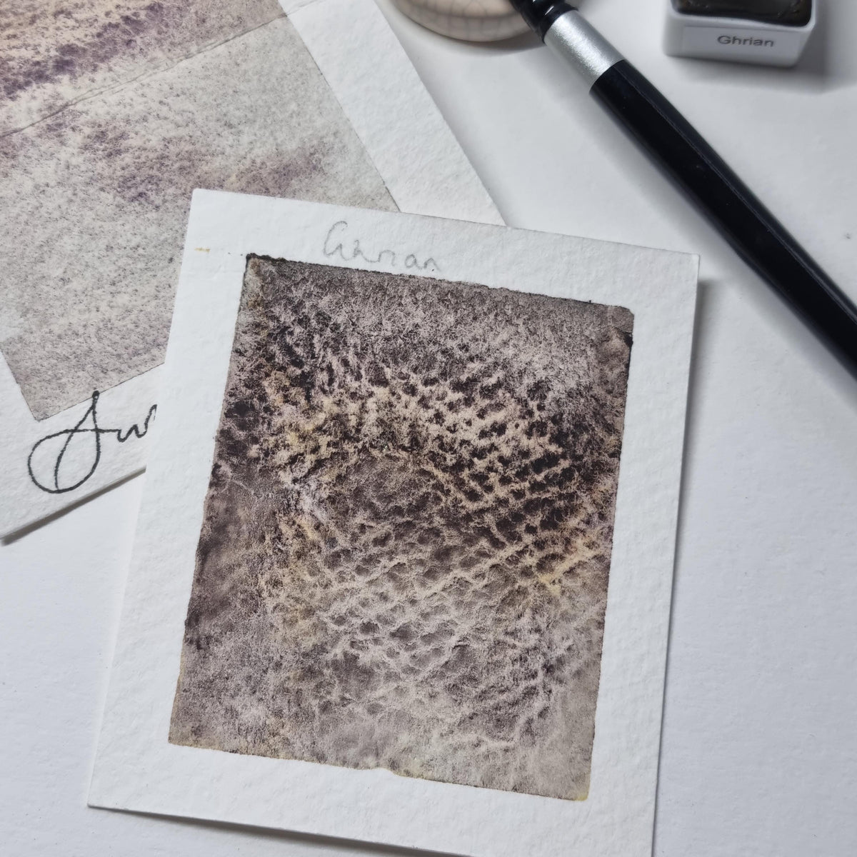 Handmade Vegan Watercolour Paint: Granulating Brown Violet Yellow - Ghrian Summer Storm Set