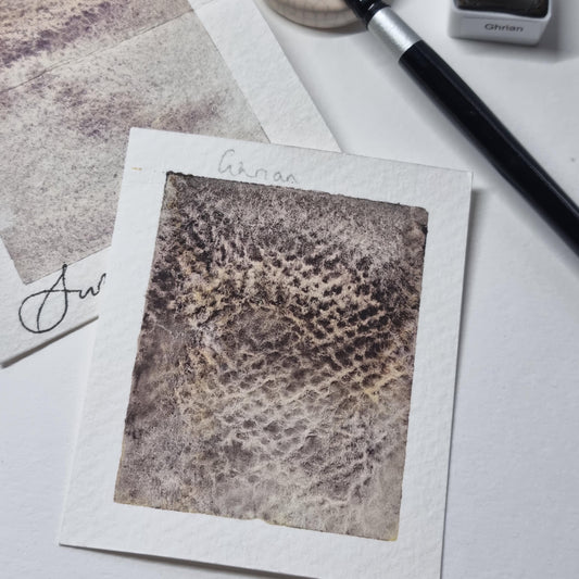Handmade Vegan Watercolour Paint: Granulating Brown Violet Yellow - Ghrian Summer Storm Set