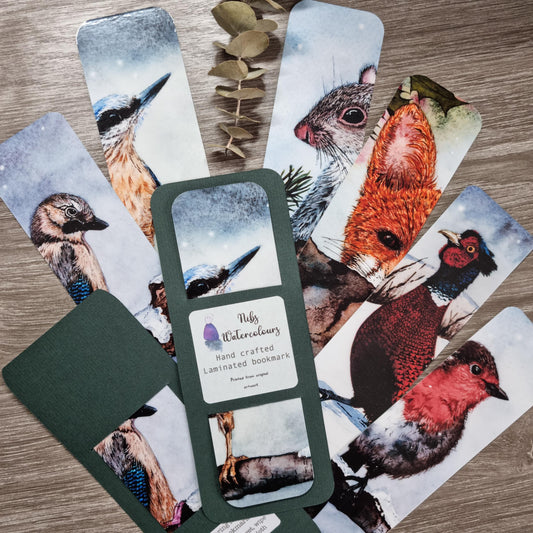 Handmade Pheasant Bookmark | Watercolor Art Print | Laminated double sided