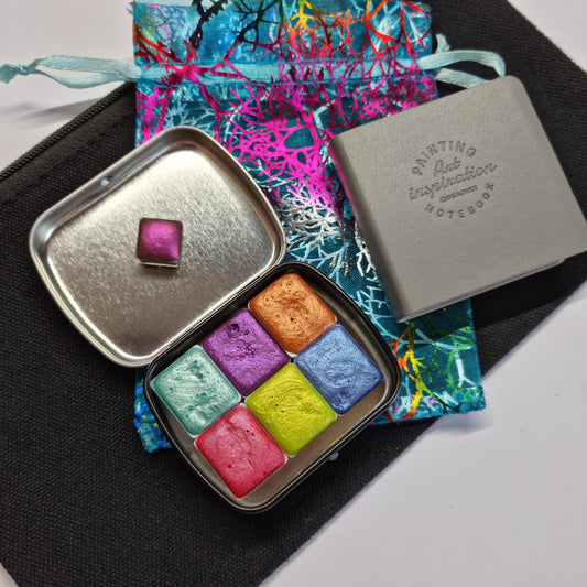 Handmade Shimmer Watercolour Paint Travel Kit | Artist Gift Set