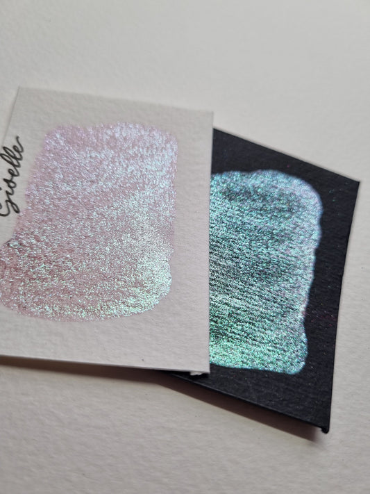 Handmade Duo Chrome Watercolor Paint | Giselle Teal Cerise