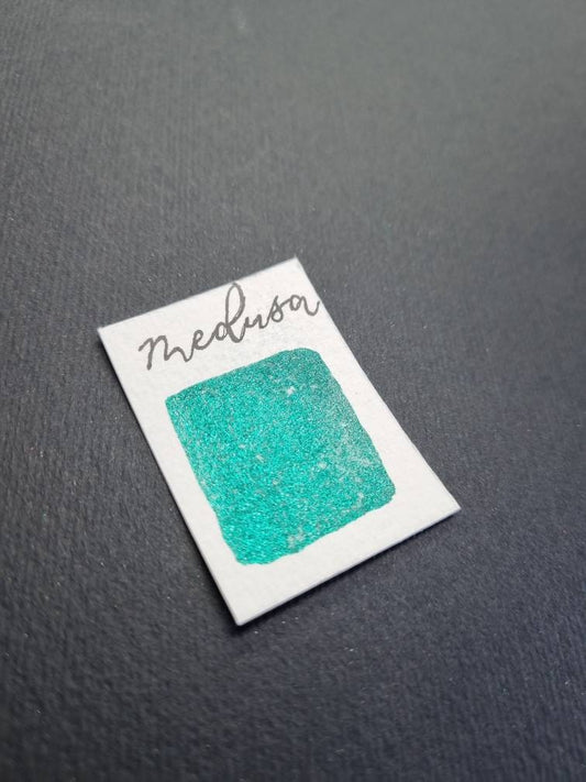 Handmade Medusa Green Chrome Watercolor Paint | Glitter Calligraphy Ink