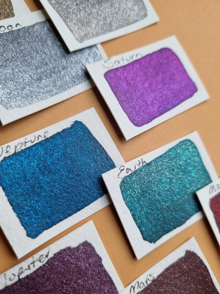 Handmade Vegan Iridescent Watercolor Paint | Neptune Semi Chrome