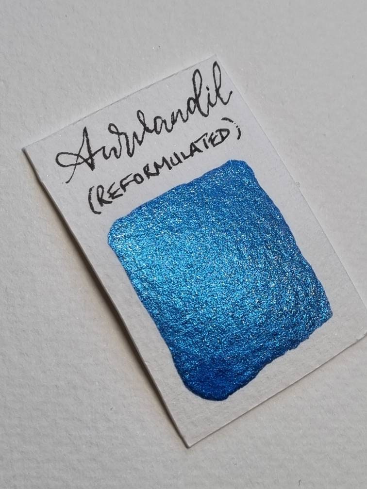 Handmade Glitter Watercolor Paint | Aurvandil Blue Iridescent Shimmer, Vegan