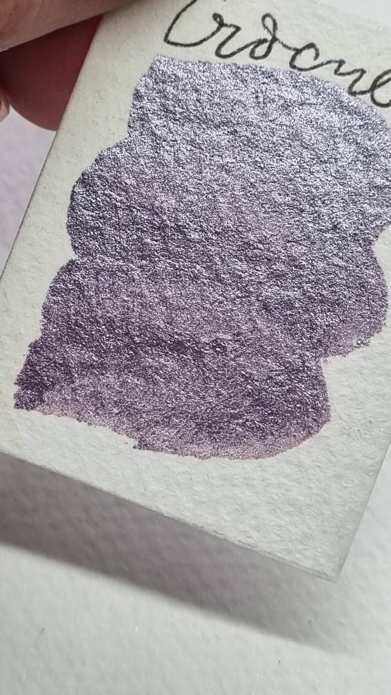 Handmade Crocus Lilac Watercolor Paint | Metallic Iridescent Calligraphy Ink | Crocus