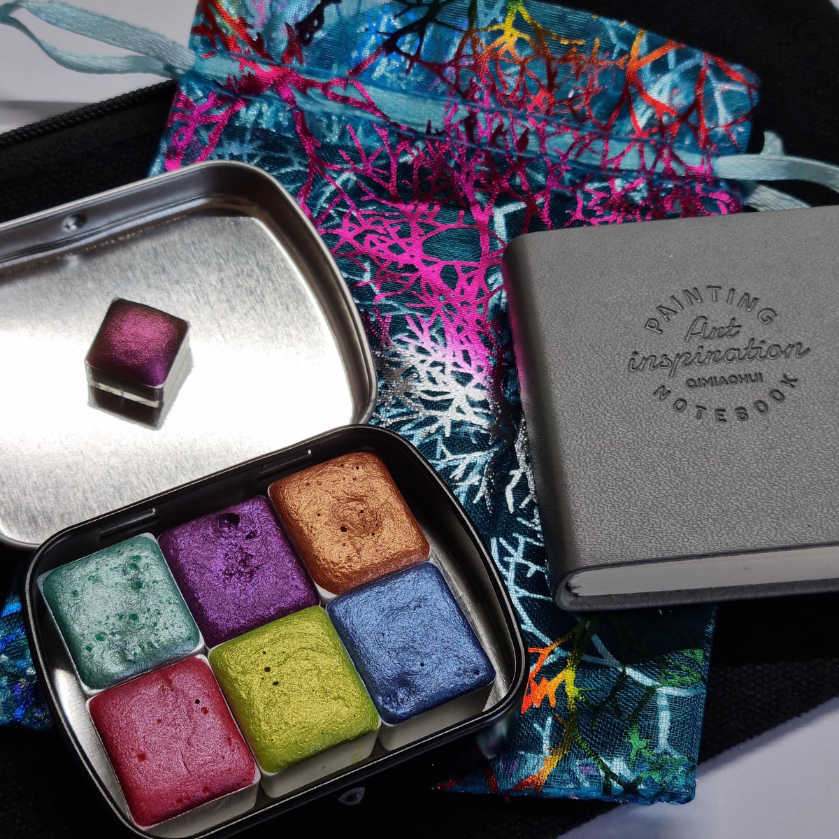 Handmade Shimmer Watercolour Paint Travel Kit | Artist Gift Set