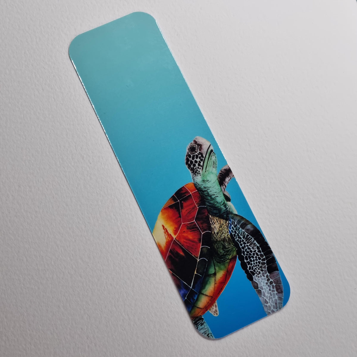 Handmade art print bookmark | watercolour nature bookmark | laminated double sided | wildlife realise turtle