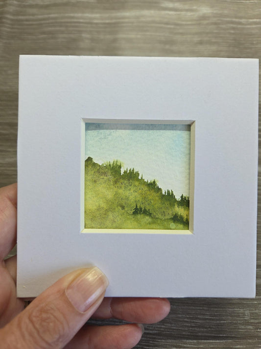 Handpainted original watercolour artwork | Mounted miniature painting
