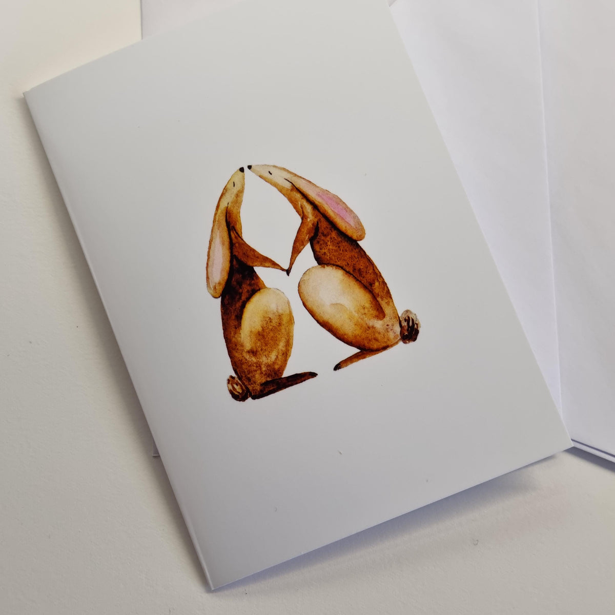 Hare Art Print Notecards – Set of 6 Handmade Watercolor Bunny Greeting Cards