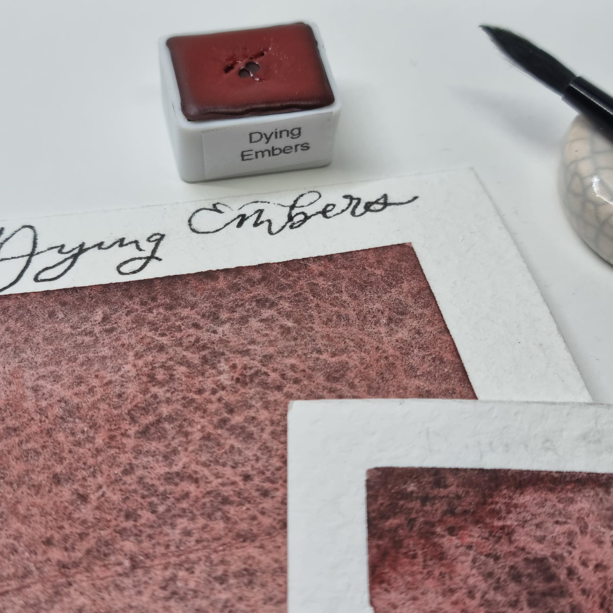 Handmade watercolour paint | granulating/separating brown violet red | Dying Embers | gift for artist