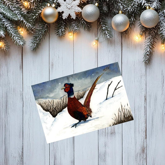 Adorable Luxury Pheasant Christmas Card | Nature-Inspired Holiday Greeting | Unique Dad Card