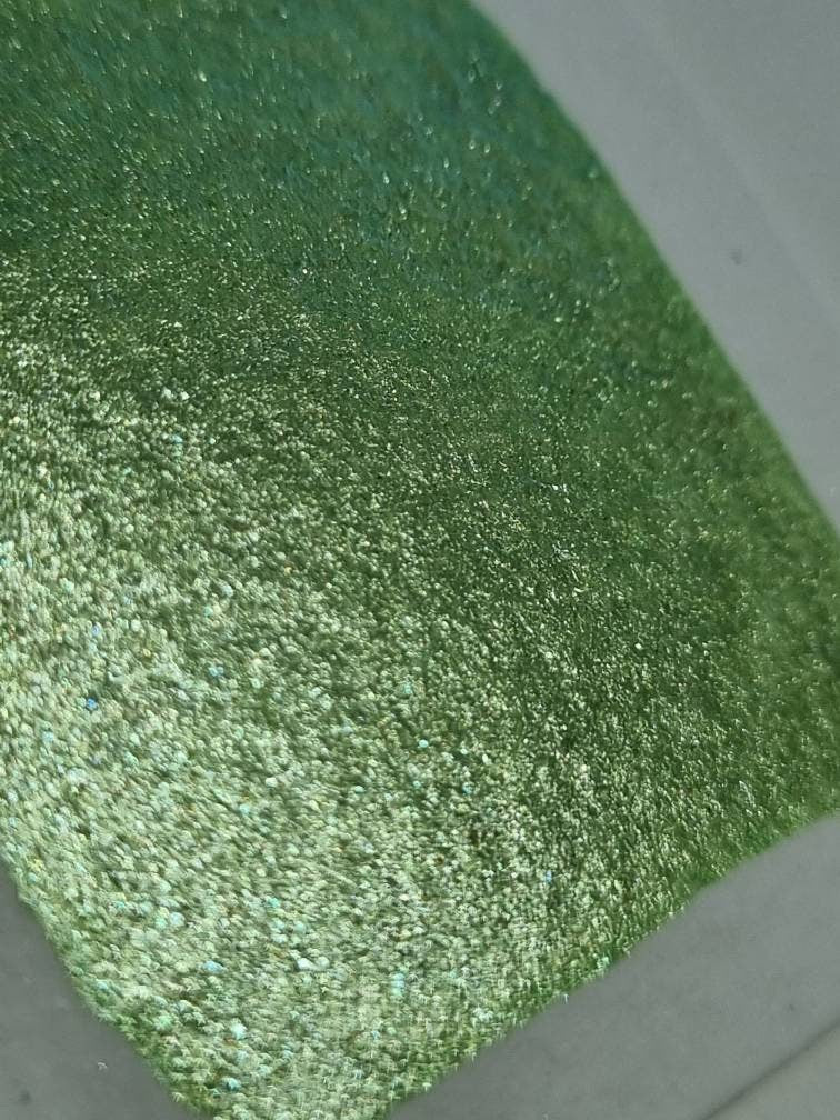 Handmade Green Shimmer Watercolor Paint | Vegan Mica Half Pan | Choisya