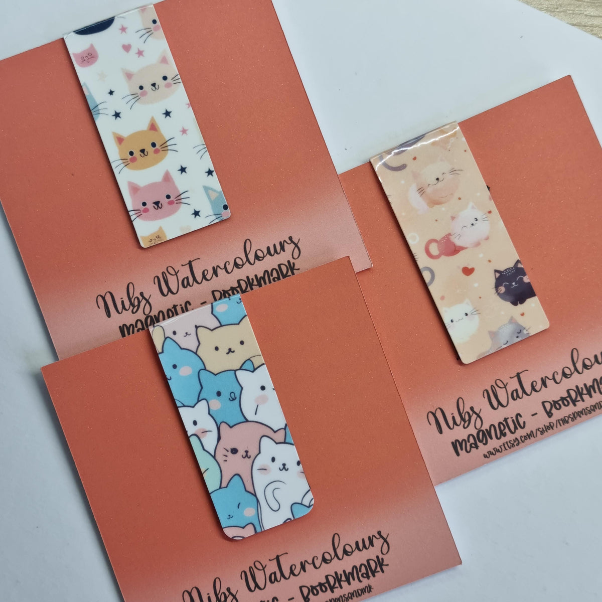 Kawaii Cat Magnetic Bookmark | Holographic Gift for Book Lover