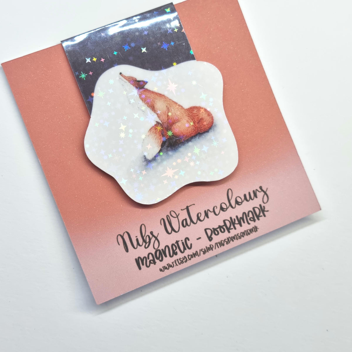 Holographic Fox Magnetic Bookmark – Whimsical Reader Gift
