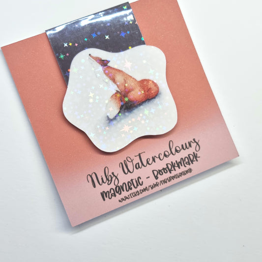 Holographic Fox Magnetic Bookmark – Whimsical Reader Gift