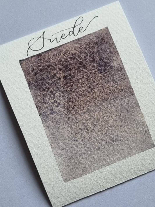 Handmade watercolour paint | granulating and separating purple/black/brown/pink | Suede | gift for artist