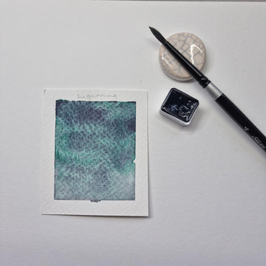 Handmade watercolour paint | granulating/separating green/purple | Lightning | Summer Storm set | watercolor collection | gift |