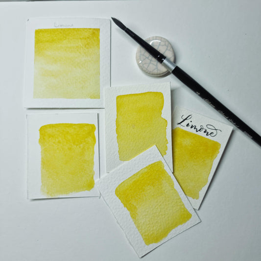 Handmade watercolour paint | granulating yellow | Limone - Lake Garda Collection | Gift for artist |