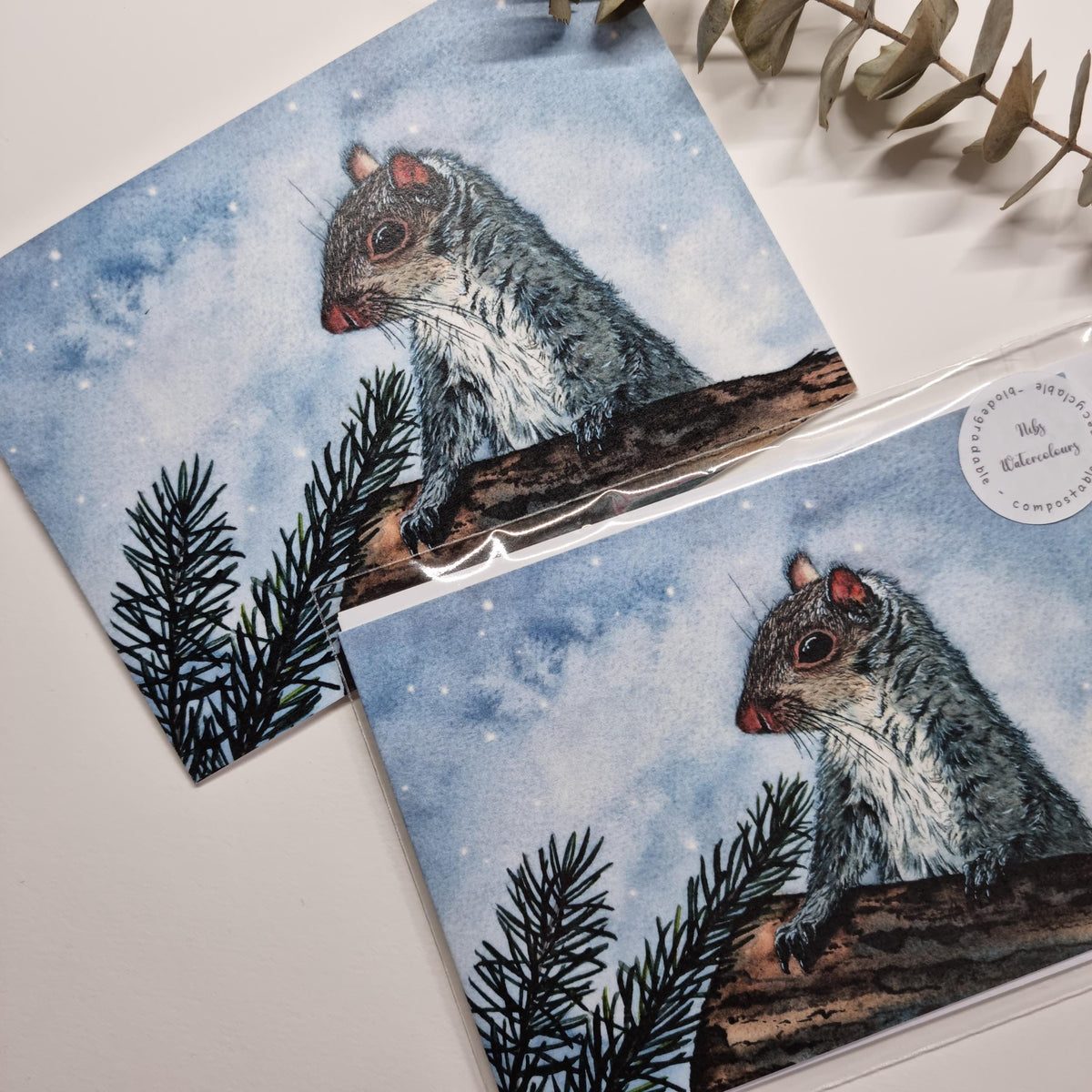 Whimsical Luxury Squirrel Christmas Card | Adorable Xmas Greeting | Nature-Inspired Art | card for Dad