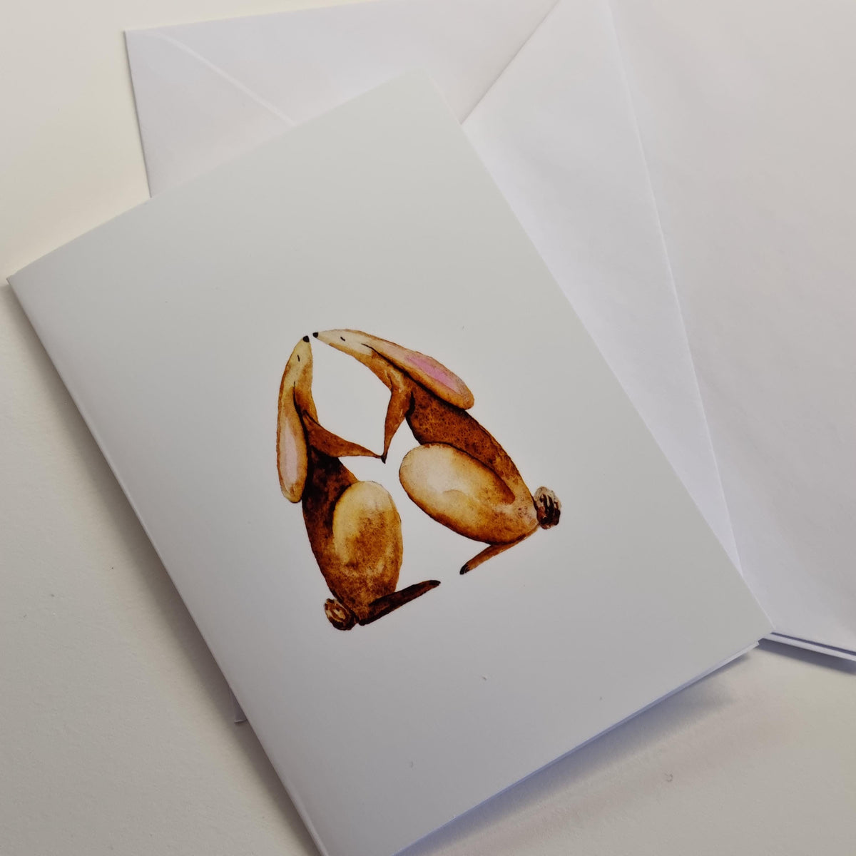 Hare Art Print Notecards – Set of 6 Handmade Watercolor Bunny Greeting Cards