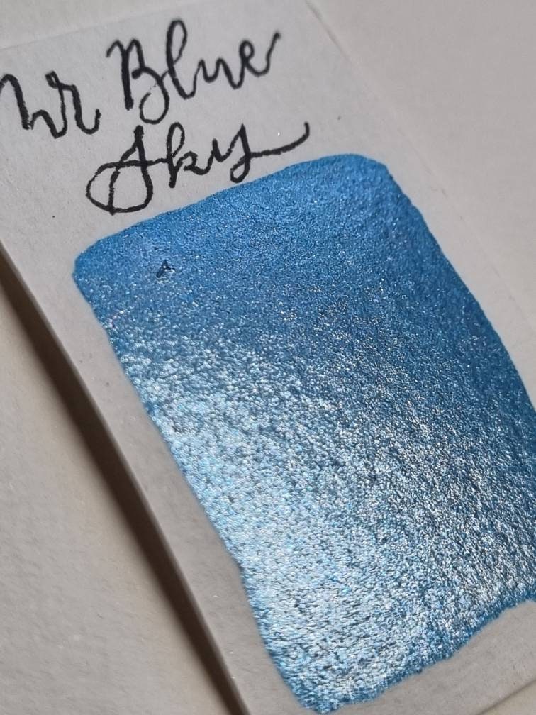 Handmade Glitter Watercolour Paint | Mr Blue Sky, Metallic Iridescent
