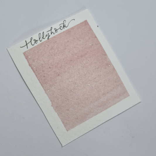 Handmade vegan pastel watercolour shimmer paint | Hollyhock | pastel shell pink
