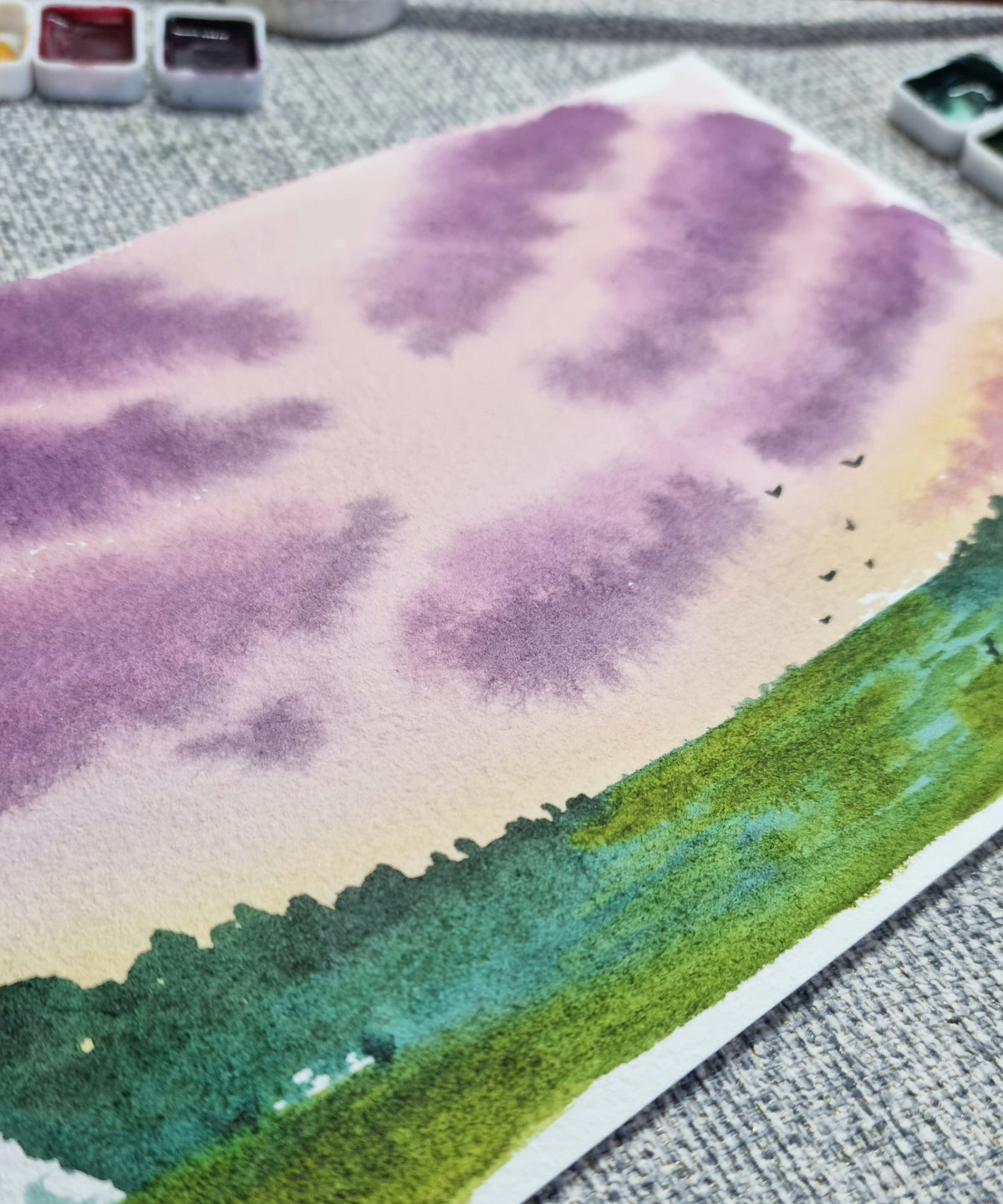 Handmade watercolour paint | granulating yellow | Limone - Lake Garda Collection | Gift for artist |