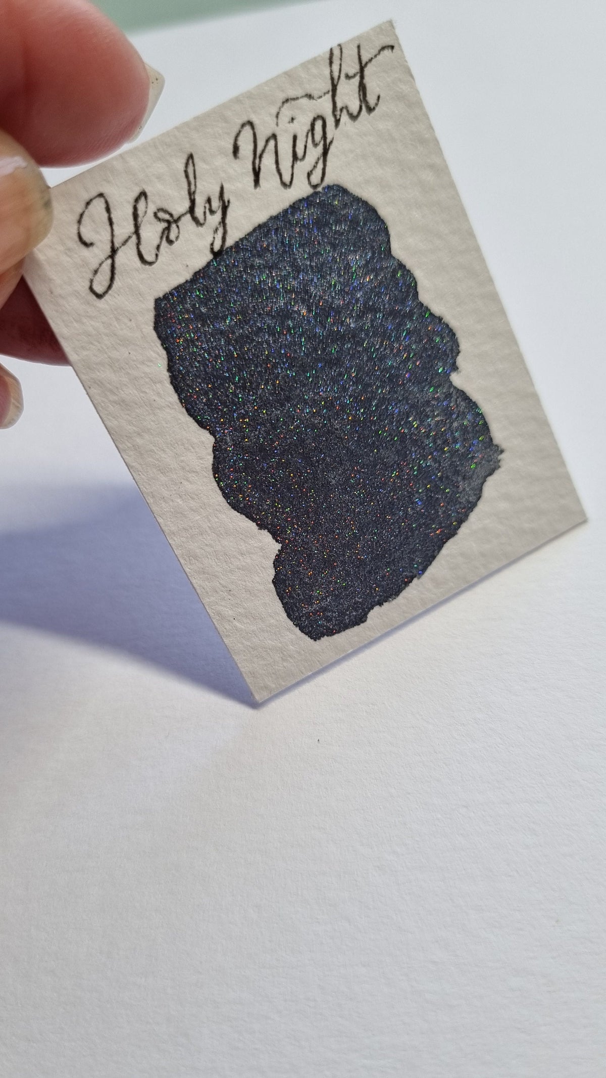 Handmade Dusky Blue Glitter Watercolour Paint | Holy Night Vegan Calligraphy Ink