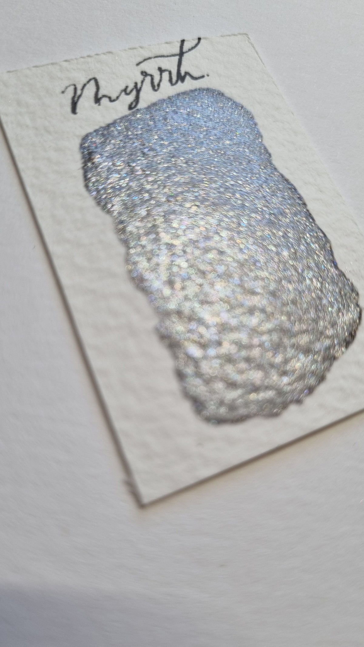 Handmade Glitter Watercolour Paint | Silvery Blue Holographic Shimmer, Myrrh