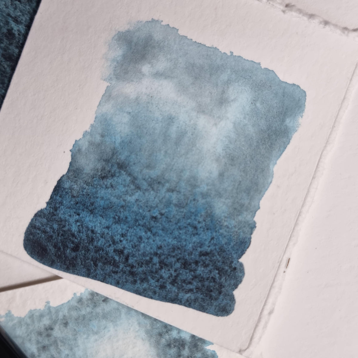 Handmade watercolour paint |Blue/turquoise/black granulating separating | Riva Del Garda | gift for artist |