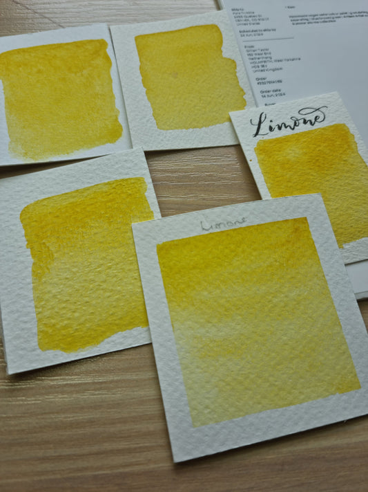 Handmade watercolour paint | granulating yellow | Limone - Lake Garda Collection | Gift for artist |